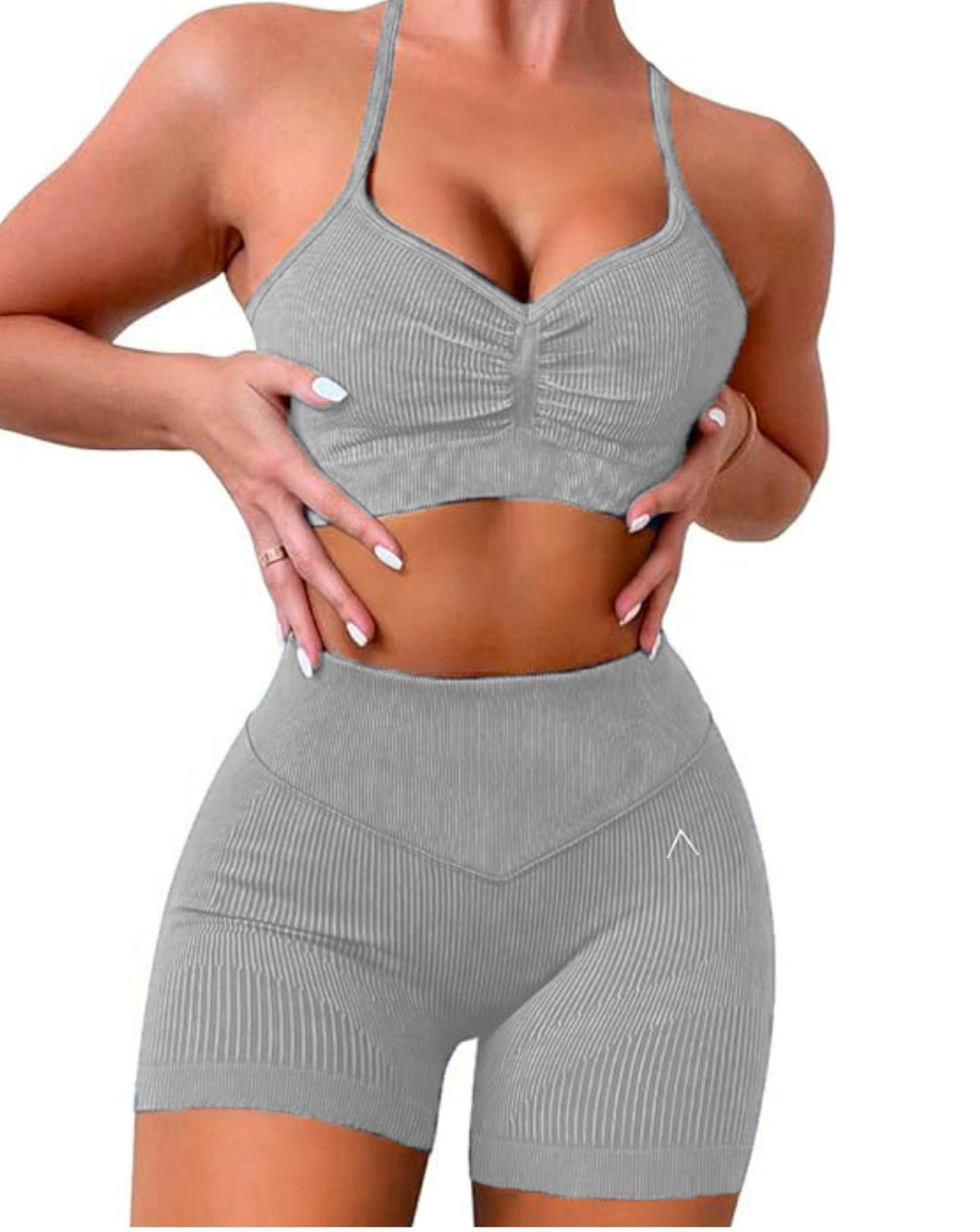 Set Workout Wash Gris | Short+Bra