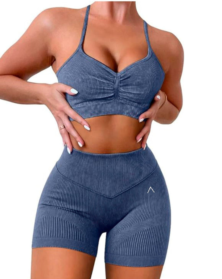 Set Workout Wash Navy | Short+Bra