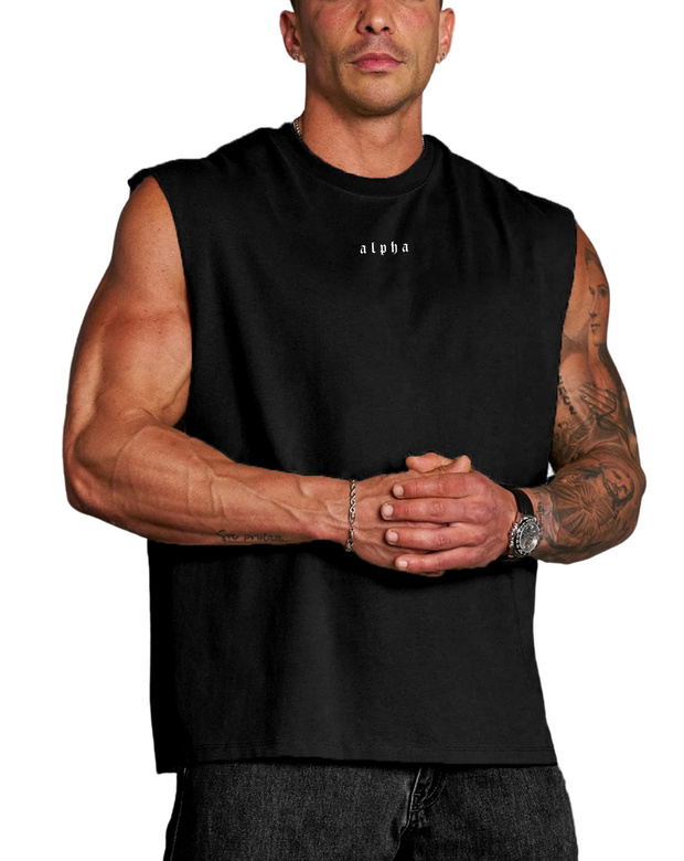 Muscle Tanks | Boxy | ALPHAFIT | Negro